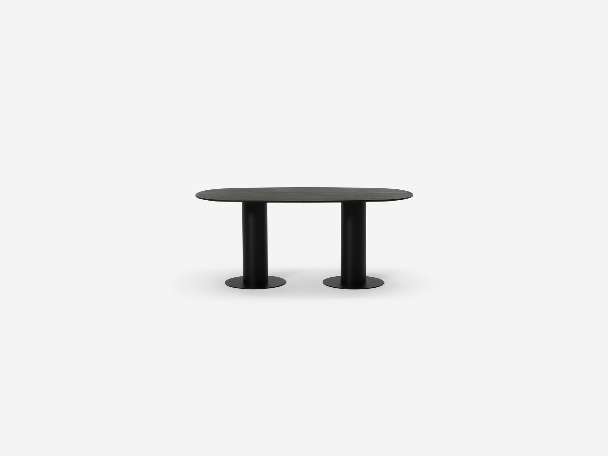 Medium black dining table front view